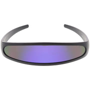 zeroUV Retro Futuristic 1980's Disco Wrap Around Space Sunglasses 8964 Sunglasses White Smoke Matte Black Purple