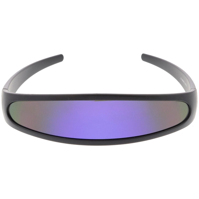 zeroUV Retro Futuristic 1980's Disco Wrap Around Space Sunglasses 8964 Sunglasses White Smoke Matte Black Purple