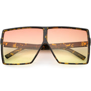 zeroUV Oversize Retro Modern Flat Lens Flat Top Translucent Sunglasses C730 Sunglasses Navajo White Tortoise Orange Yellow