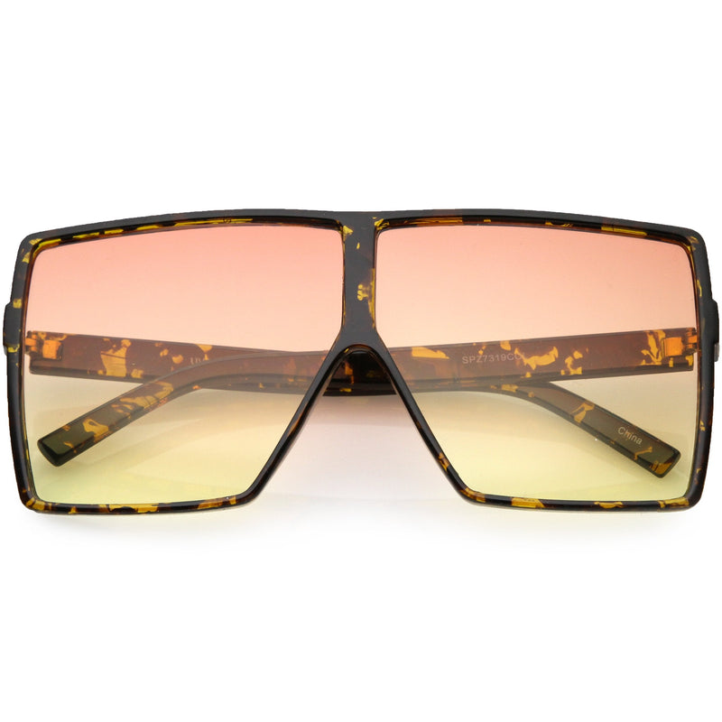 zeroUV Oversize Retro Modern Flat Lens Flat Top Translucent Sunglasses C730 Sunglasses Navajo White Tortoise Orange Yellow