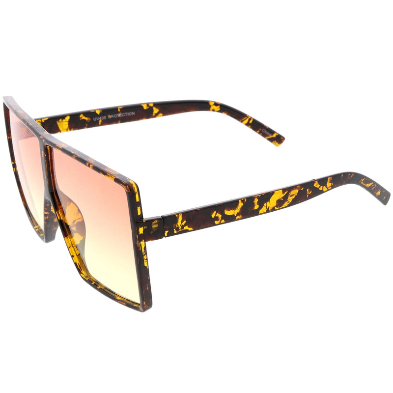 zeroUV Oversize Retro Modern Flat Lens Flat Top Translucent Sunglasses C730 Sunglasses White Smoke Matte Black Blue Red,Tortoise Orange Yellow,Black Orange Yellow,Black Purple Pink,Black Blue Yellow,Matte Black Lavender Pink,Clear Smoke Tan