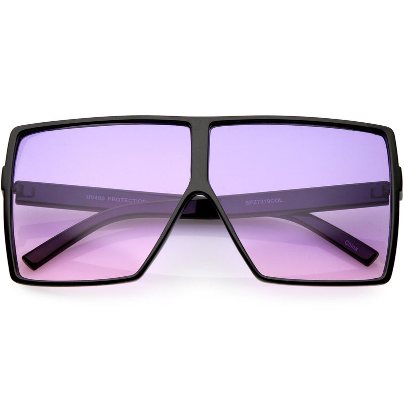 zeroUV Oversize Retro Modern Flat Lens Flat Top Translucent Sunglasses C730 Sunglasses Lavender Black Purple Pink