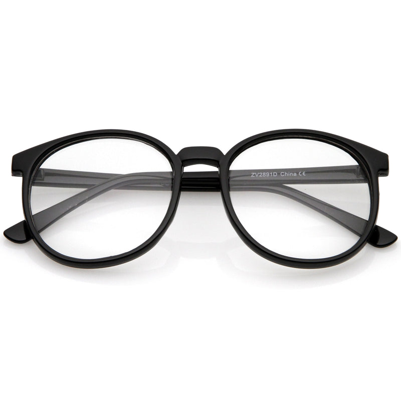 zeroUV Retro Indie Dapper Round P3 Clear Lens Glasses C099 Glasses White Smoke Black Clear