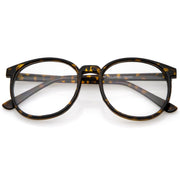 zeroUV Retro Indie Dapper Round P3 Clear Lens Glasses C099 Glasses White Smoke Orange Tortoise Clear
