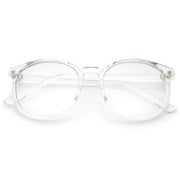 zeroUV Retro Indie Dapper Round P3 Clear Lens Glasses C099 Glasses White Smoke Clear Clear