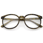 zeroUV Retro Indie Dapper Round P3 Clear Lens Glasses C099 Glasses White Smoke Matte Orange Tortoise Clear
