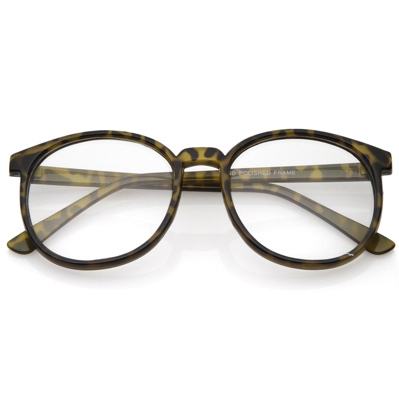 zeroUV Retro Indie Dapper Round P3 Clear Lens Glasses C099 Glasses White Smoke Matte Orange Tortoise Clear