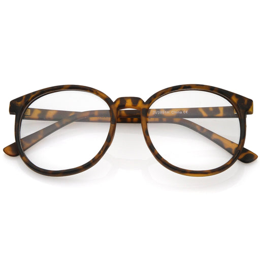 zeroUV Retro Indie Dapper Round P3 Clear Lens Glasses C099 Glasses White Smoke Brown Tortoise Clear