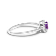 Bids.com 10K White Gold 5X3MM Oval Purple Amethyst and Diamond Accent Halo Ring (I-J Color, I1-I2 Clarity) - Ring Size 6.5 Rings White Smoke 6.5 / White.Gold / Purple Amethyst,6.5 / White.Gold / Blue Aquamarine,6.5 / White.Gold / Blue Topaz,6.5 / White.Gold / Orange Citrine,6.5 / White.Gold / Green Emerald,6.5 / White.Gold / Red Garnet,6.5 / White.Gold / Green Peridot,6.5 / White.Gold / Pink T