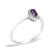 Bids.com 10K White Gold 5X3MM Oval Purple Amethyst and Diamond Accent Halo Ring (I-J Color, I1-I2 Clarity) - Ring Size 6.5 Rings White Smoke 6.5 / White.Gold / Purple Amethyst,6.5 / White.Gold / Blue Aquamarine,6.5 / White.Gold / Blue Topaz,6.5 / White.Gold / Orange Citrine,6.5 / White.Gold / Green Emerald,6.5 / White.Gold / Red Garnet,6.5 / White.Gold / Green Peridot,6.5 / White.Gold / Pink T