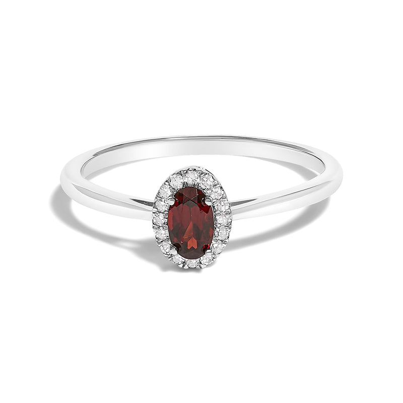 Bids.com 10K White Gold 5X3MM Oval Purple Amethyst and Diamond Accent Halo Ring (I-J Color, I1-I2 Clarity) - Ring Size 6.5 Rings White Smoke 6.5 / White.Gold / Red Garnet,5 / White.Gold / Red Garnet,5.5 / White.Gold / Red Garnet,6 / White.Gold / Red Garnet,7 / White.Gold / Red Garnet,7.5 / White.Gold / Red Garnet,8 / White.Gold / Red Garnet