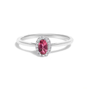 Bids.com 10K White Gold 5X3MM Oval Purple Amethyst and Diamond Accent Halo Ring (I-J Color, I1-I2 Clarity) - Ring Size 6.5 Rings White Smoke 6.5 / White.Gold / Pink Tourmaline,5 / White.Gold / Pink Tourmaline,5.5 / White.Gold / Pink Tourmaline,6 / White.Gold / Pink Tourmaline,7 / White.Gold / Pink Tourmaline,7.5 / White.Gold / Pink Tourmaline,8 / White.Gold / Pink Tourmaline