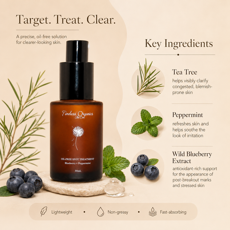 Timeless Organics Skin Care Spot Treatment - Oil Free Serum Antique White