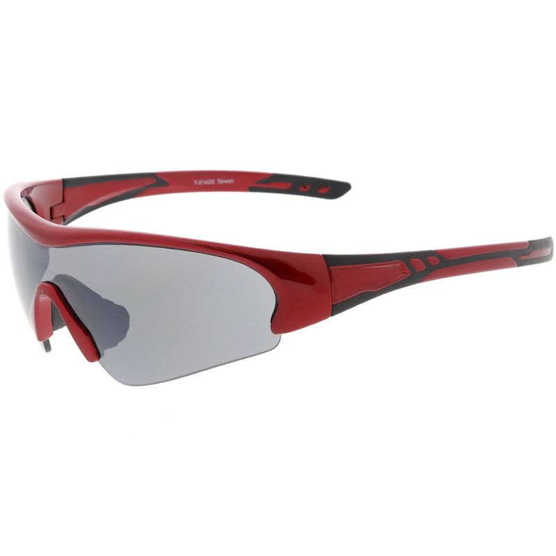 zeroUV TR-90 Performance Wrap Around Half Frame Sunglasses C798 Sunglasses White Smoke Red Smoke,Matte Black Smoke,Shiny Black Smoke,Blue Smoke