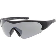 zeroUV TR-90 Performance Wrap Around Half Frame Sunglasses C798 Sunglasses White Smoke Matte Black Smoke