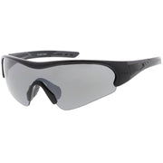 zeroUV TR-90 Performance Wrap Around Half Frame Sunglasses C798 Sunglasses White Smoke Shiny Black Smoke