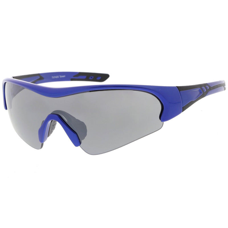 zeroUV TR-90 Performance Wrap Around Half Frame Sunglasses C798 Sunglasses White Smoke Blue Smoke