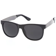 zeroUV Trendy Indie Hipster Super Retro Metal Arm Horned Rim Sunglasses 8687 Sunglasses White Smoke Shiny Black Gunmetal Smoke
