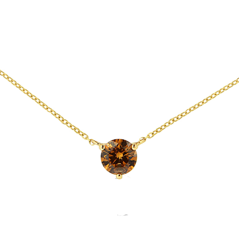 Bids.com 14K Yellow Gold 1/2 Cttw Martini Set Lab Grown Yellow Diamond Solitaire 18" Pendant Necklace (Yellow Color, VS2-SI1 Clarity) Necklaces White Smoke Yellow.Gold / 18