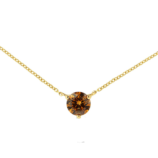 Bids.com 14K Yellow Gold 1/2 Cttw Martini Set Lab Grown Yellow Diamond Solitaire 18" Pendant Necklace (Yellow Color, VS2-SI1 Clarity) Necklaces White Smoke Yellow.Gold / 18