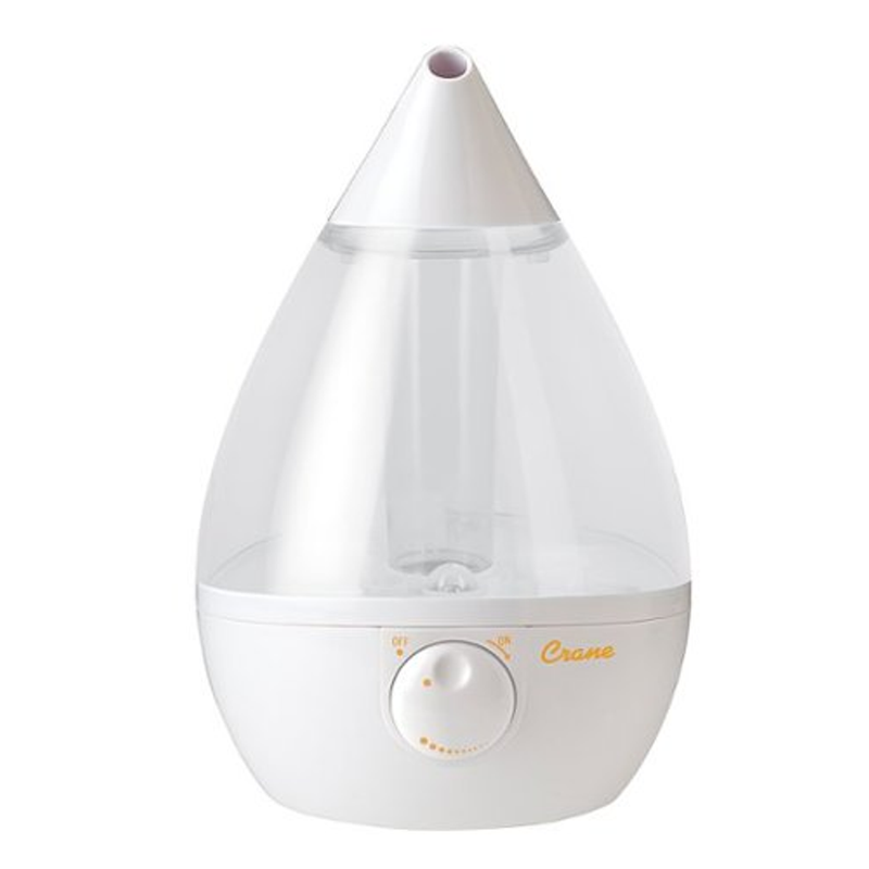Crane Crane Drop 1 Gallon Ultrasonic Cool Mist Humidifier, Clear/White Health Care White Smoke