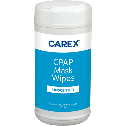 Carex Carex Unscented CPAP Mask Wipes – 62 Count High-Absorbency Cleaning Pads Respiratory Care Light Sea Green