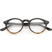zeroUV Vintage European Clear Lens Small Round Glasses 8403 Glasses White Smoke Black Tortoise Clear