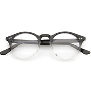 zeroUV Vintage European Clear Lens Small Round Glasses 8403 Glasses White Smoke Black Clear Clear