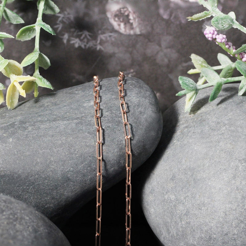 Bids.com 14K Rose Gold Delicate Paperclip Chain (2.1mm) Necklaces Gray 16 / Rose Gold,18 / Rose Gold,20 / Rose Gold,24 / Rose Gold