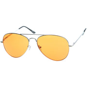 zeroUV Retro Metal Color Tinted Lens Aviator Sunglasses 8405 59mm Sunglasses White Smoke Red,Orange,Pink,Purple,Blue,Yellow,Green