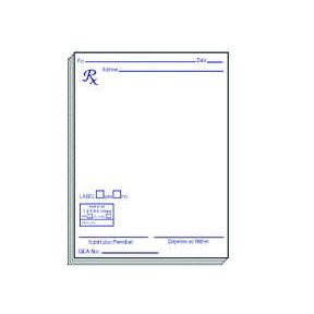 Rx Prescription Pads Rx Prescription Pads Pad Style#11 1X10 Medical White Smoke