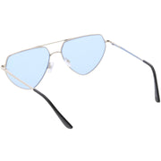 zeroUV Retro Oversize Color Tone Flat Top Aviator Sunglasses C755 Sunglasses White Smoke Gold Yellow,Gold Pink,Silver Blue,Gunmetal Orange,Black Red