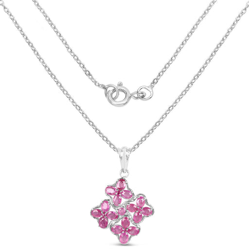 Bids.com 3.72 Carat Genuine Ruby .925 Sterling Silver Pendant Pendants White Smoke
