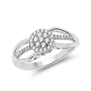 Bids.com 0.25 Carat Genuine White Diamond 14K White Gold Ring (E-F Color, SI Clarity) Rings White Smoke size 6.00