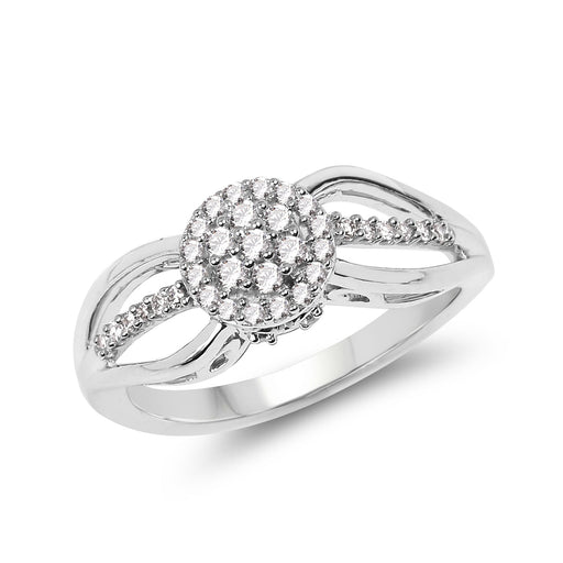 Bids.com 0.25 Carat Genuine White Diamond 14K White Gold Ring (E-F Color, SI Clarity) Rings White Smoke size 6.00