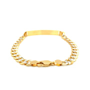 Bids.com 14k Two Tone Gold 8 1/2 inch Mens Narrow Curb Chain ID Bracelet with White Pave Bracelets White Smoke 8.5 / Two-Tone Gold