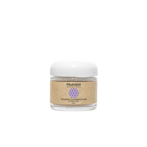 Paavani Ayurveda Tridoshic Cleanser & Mask | Ayurvedic Cleansing Grains for Balanced, Radiant Skin simple Tan 2 oz / Glass Jar