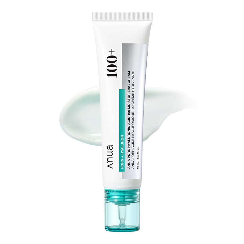 AsiaBeautyMall ANUA PDRN Hyaluronic Acid 100 Moisturizing Cream Moisturizer White Smoke