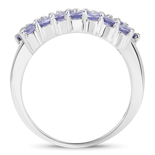 Bids.com 1.54 Carat Genuine Tanzanite .925 Sterling Silver Ring Rings White Smoke size 6.00,size 7.00,size 8.00,size 9.00,size 5.00