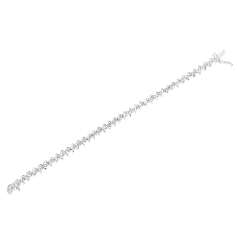 Bids.com .925 Sterling Silver 1/2 Cttw Diamond Miracle-Set 7" Tennis Bracelet (I-J Color, I3 Clarity) Bracelets White Smoke White.Sterling Silver / 7
