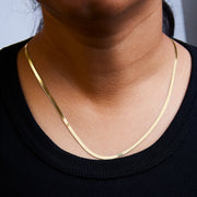 Bids.com Unisex Solid 14K Yellow Gold 2.8mm Imperial Herringbone Chain Necklace - 18" Inches Necklaces Black Yellow.Gold / 18