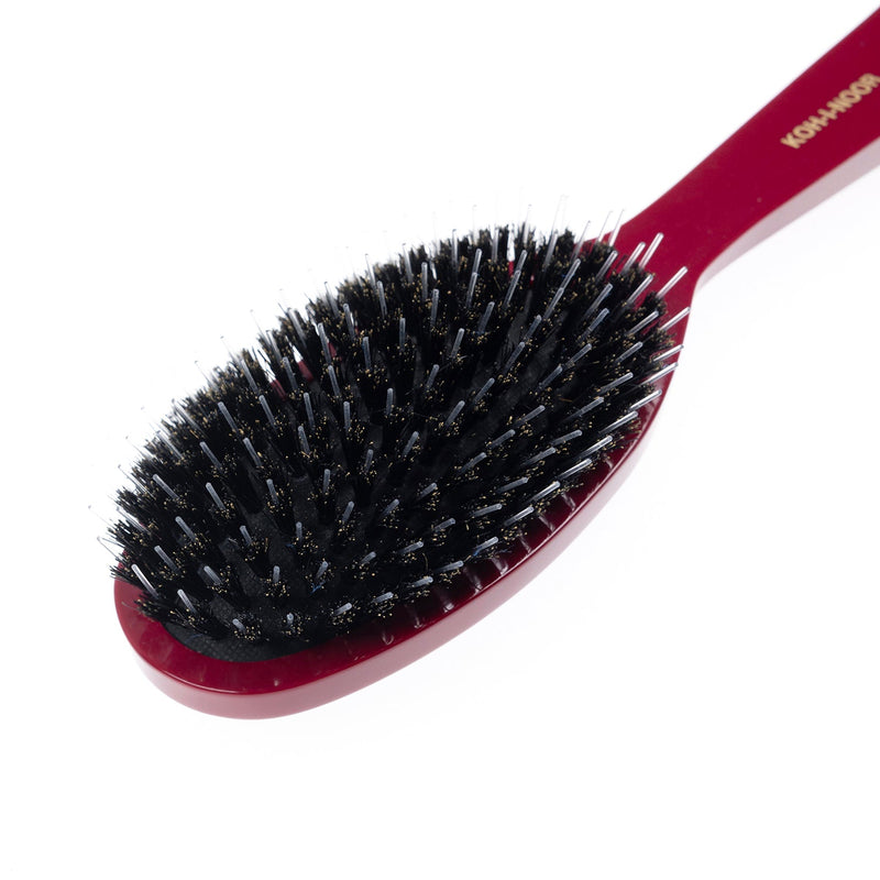 KOH-I-NOOR Beauty USA Pastel Boar & Nylon Pin Hair Brush - Biodegradable Acetate in 6 Colors Hair Brush White Smoke Burgundy red / Large,Burgundy red / Small,Mustard yellow / Large,Mustard yellow / Small,Face powder pink / Large,Face powder pink / Small,Baby blue / Large,Baby blue / Small,Navy blue / Large,Navy blue / Small,Ivory white / Large,Ivory white / Small