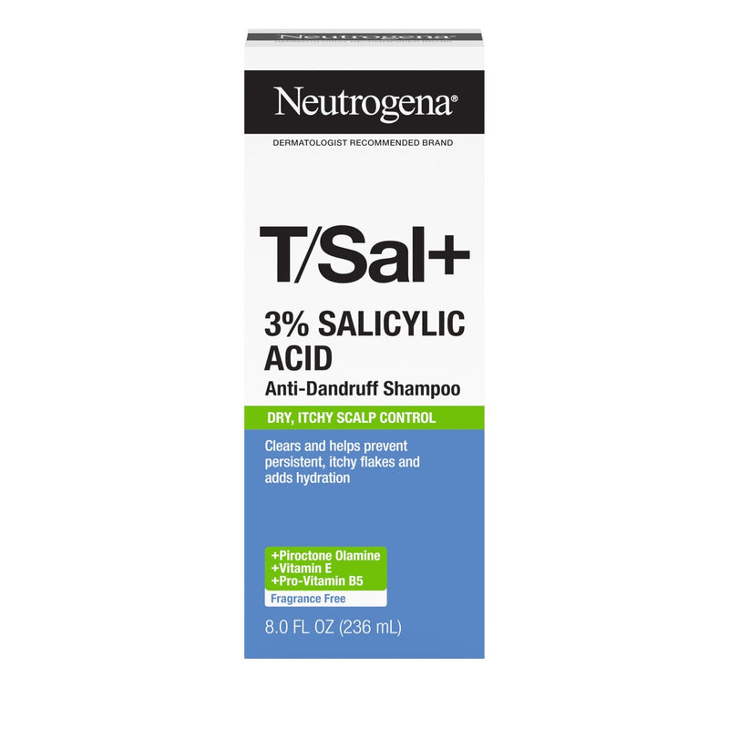 Neutrogena Neutrogena T/Sal+ 3% Salicylic Acid Anti-Dandruff Shampoo Dry Itchy Scalp Control, 8.0 fl oz (236 mL) Shampoo & Conditioner White Smoke