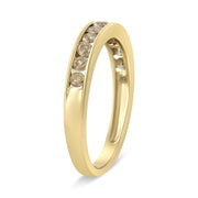 Bids.com 14K Yellow Gold Plated .925 Sterling Silver 1/2 Cttw Channel Set Round Champagne Diamond 11 Stone Band Ring (K-L Color, I1-I2 Clarity) - Size 7 Rings White Smoke 6 / Yellow.Sterling Silver,5 / Yellow.Sterling Silver,10 / Yellow.Sterling Silver,7 / Yellow.Sterling Silver,8 / Yellow.Sterling Silver,9 / Yellow.Sterling Silver