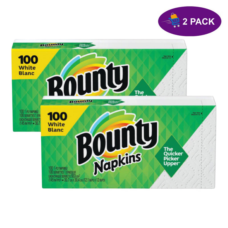 Bounty Bounty Quilted Napkins - 1 Ply - 12.10" X 12" - White - Paper - Soft - 100 / Pack Paper Napkins White Smoke