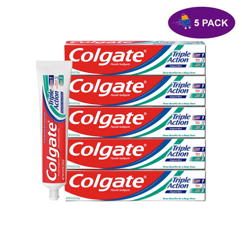 Colgate Colgate Triple Action Toothpaste, Original Mint, 8 oz – Value Size for Cavity Protection, Whitening, and Fresh Breath Toothpaste White Smoke