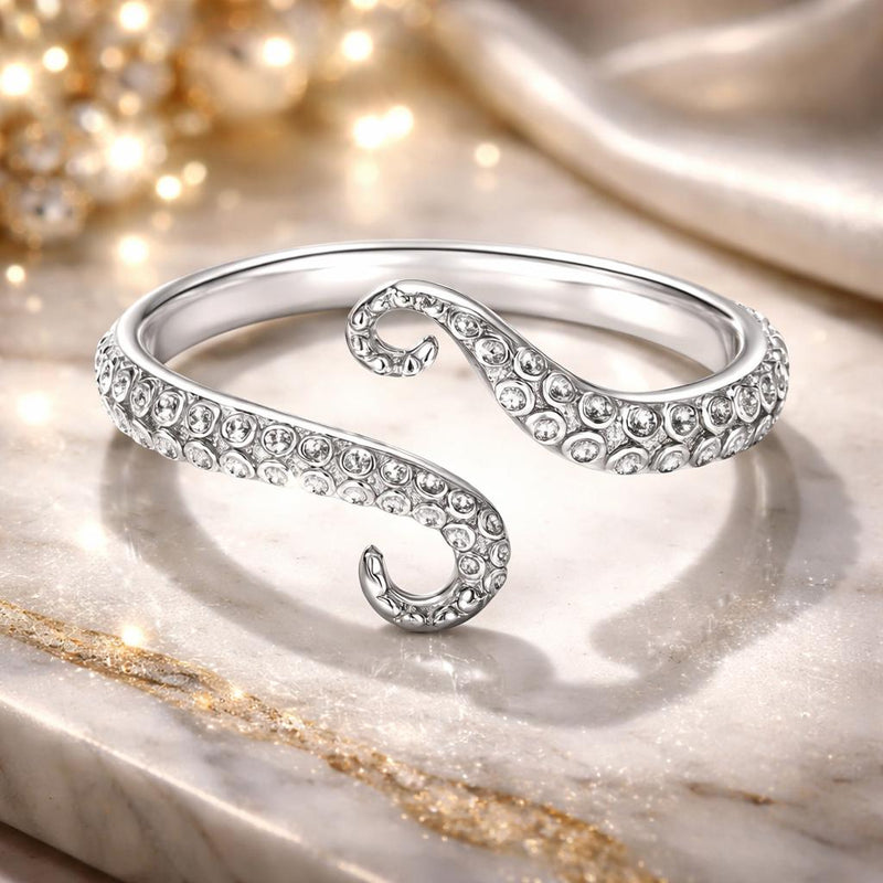 Bids.com S925 Sterling Silver 0.2cm Platinum Plated Ring Rings Misty Rose