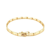 Bids.com 14k Yellow Gold Greek Fret Design Fancy Bracelet Bracelets White Smoke 7.25 / Yellow Gold