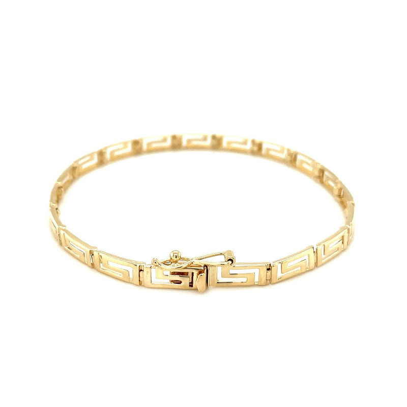 Bids.com 14k Yellow Gold Greek Fret Design Fancy Bracelet Bracelets White Smoke 7.25 / Yellow Gold
