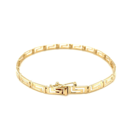 Bids.com 14k Yellow Gold Greek Fret Design Fancy Bracelet Bracelets White Smoke 7.25 / Yellow Gold